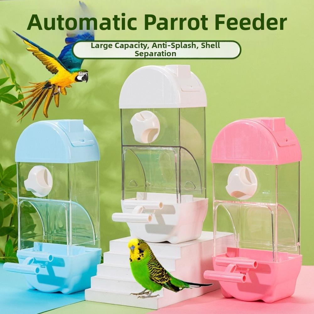PET Automatic Bird Feeder Transparent Parakeet Food Bowl New Parrot Feeder  Cage Use