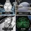 OLEVS Metal Date Day Arabic Numeral Large Stainless Steel Men's Watch, Silver, Waterproof, Analog, Quartz, Band, & Display, Dial, Size,