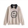 2026 Autumn/Winter Korean Style Smiley Face Sweater - Age-Reducing Cute Casual Versatile Pullover Knit Top