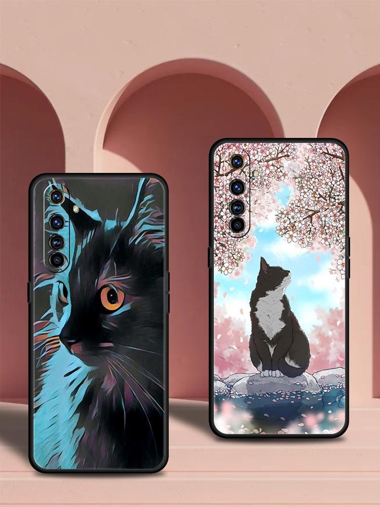 Fashion Lovely Cats For Realme GT Neo2 3 Phone Case Cover For Realme 9 8 7 6 GT2 Pro Plus 5G 8i 9i C3 C21 C11 C25 C35 C21Y Coque