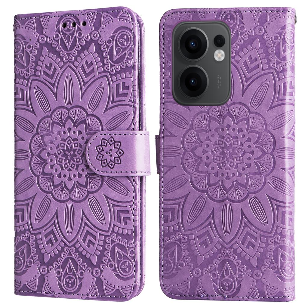 For Oppo Reno13 F 5G Case Sunflower Imprint Leather Wallet Phone Cover