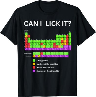 Mogę to oblizać T-shirt z układem okresowym dla ucznia i nauczyciela Szkoła Unisex T-shirt