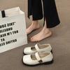 Sandals Women Summer Flat Mary Jane Single Shoes Hundred Gentle Wind Shoes Shoes Black Shoes Fashionable and Comfortable