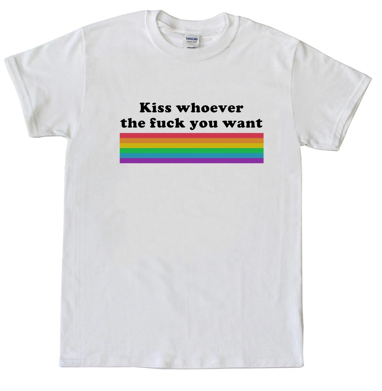 Kiss Whoever You Want Pride Rainbow Tshirt 2XL