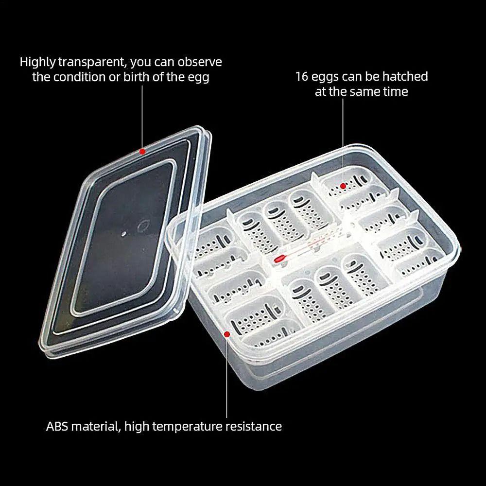 16 Grids Reptile Hatch Box Transparent Reptile Breeding Hatchery Turtles Egg Incubator Tray  Snake