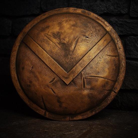 

Leonidas Spartan Shield Brown Steel Greek Armor Home Decor 300 Spartan