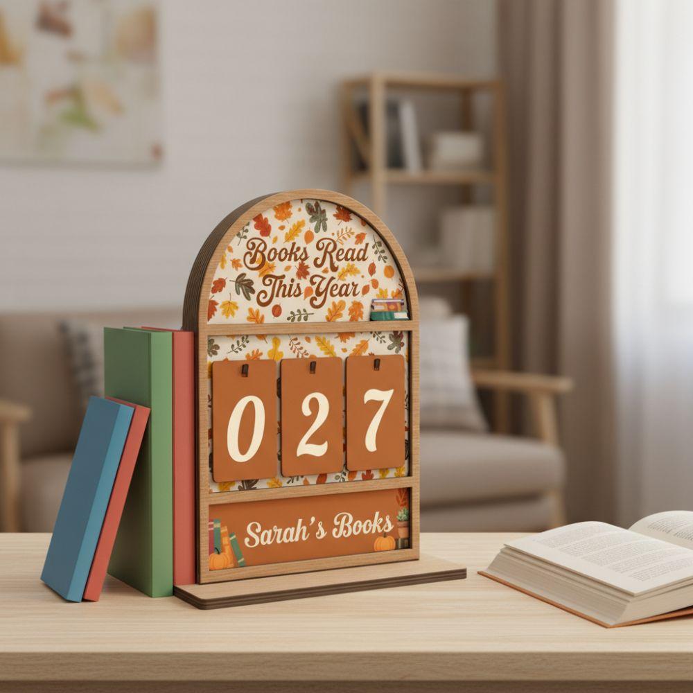 Wooden Books Read Tracker Standing Books Read This Year Reading Tracker Signage Craftwork Book Lovers Gift