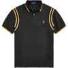 Polo Color Block Muster Buchstaben Tierdruck Logo Bestickt Kurzarm Poloshirt Herren Oberteile Schwarz 710857275-001