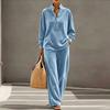 Women's Casual Velvet Long Sleeve Top and Pants Two Piece Set