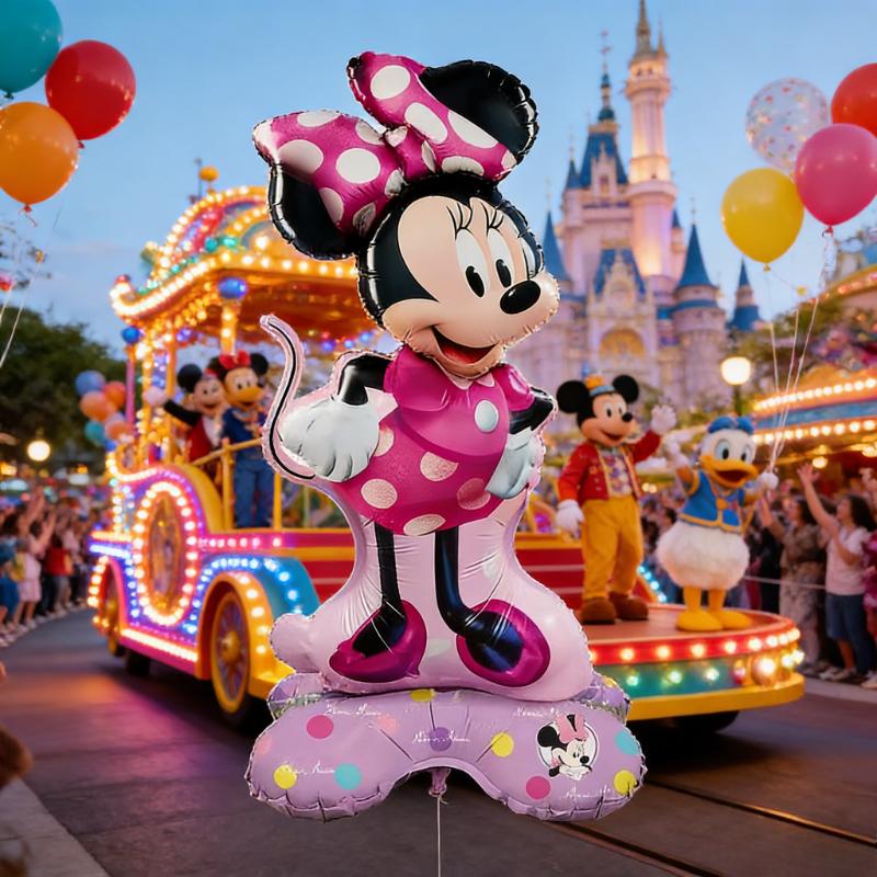 Disney Stendardo Festa Topolino e Minnie, Bambola Gonfiabile in Piedi, Decorazione Festa