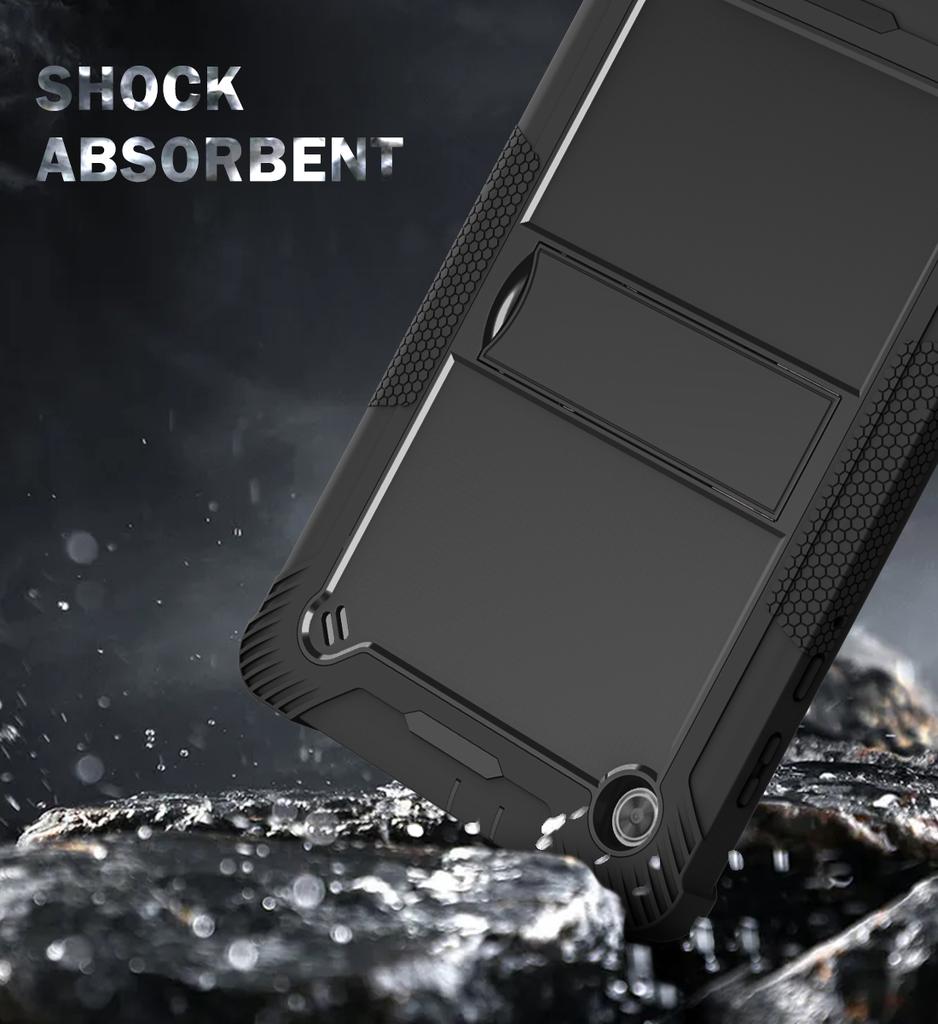 Rutschfeste Armor Hülle Universal für Lenovo Tab K10 2021 TB-X6C6F X6C6X M10 Plus 2020 TB-X606F X606X 10,3" Ständer Hybrid Cover