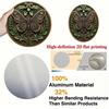 Vintage Round Metal Wall Poster 8x8 inch Gold Floral Design Anti Rust for Living Room