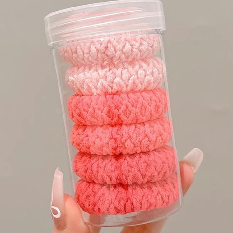6pcs Items Stylish Hair Accessories Thickened Flexible Ponytail Rings No Snag Design Various Shades