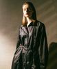 MANAVIS7 Gloss Shirt Dress [Black]