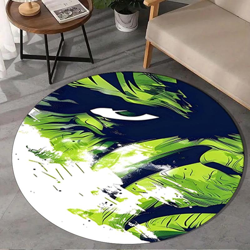 1PC Superhero Power Burst Round Rug, Non-slip Chair Mat, Home Decor, Circle Carpet Perfect for Office, Bedroom, Living Room,Christmas gift