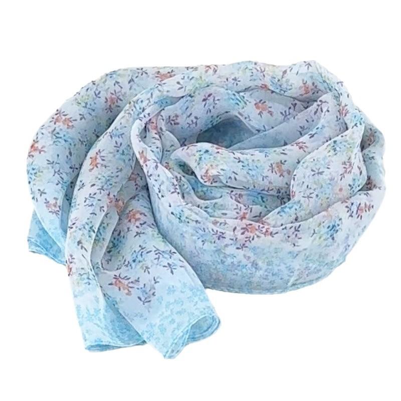 Women's Floral Scarf Long Scarf Versatile Shawl Gauze Scarf Travel Matching