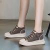 2025 New Women Casual Sneakers Quality Genuine Leather Mixed Colors Flat Platform Lightweight College Style High Top Board Shoes