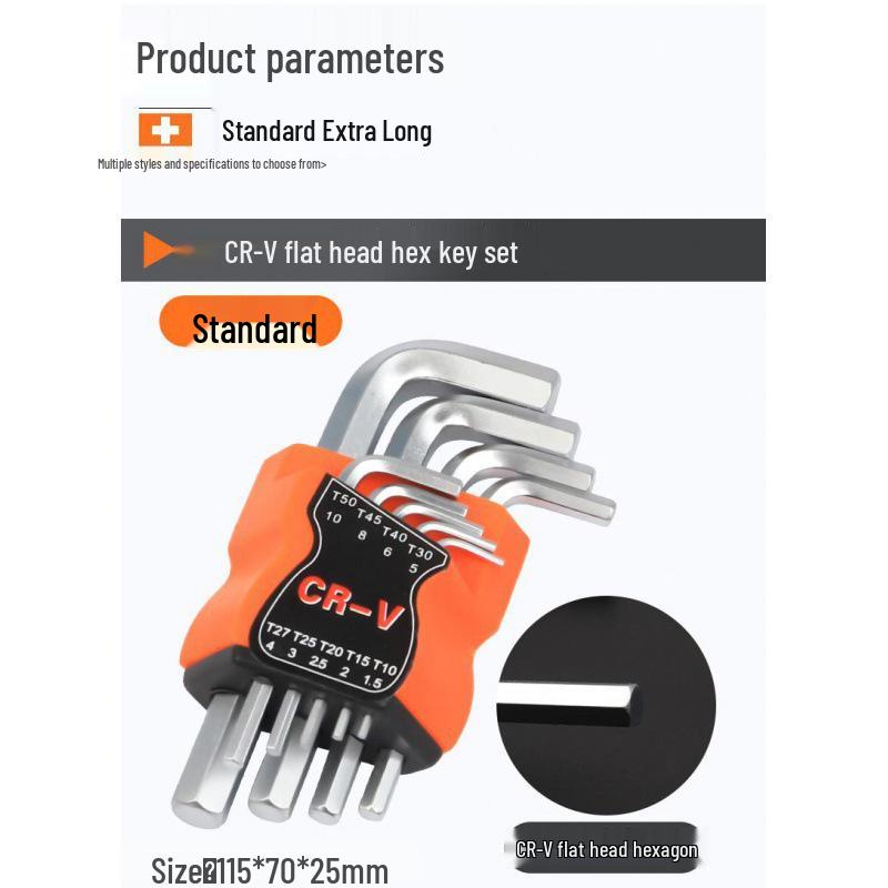 9-Piece Hex and Torx Wrench Set - Flat, Ball, and Rice Heads