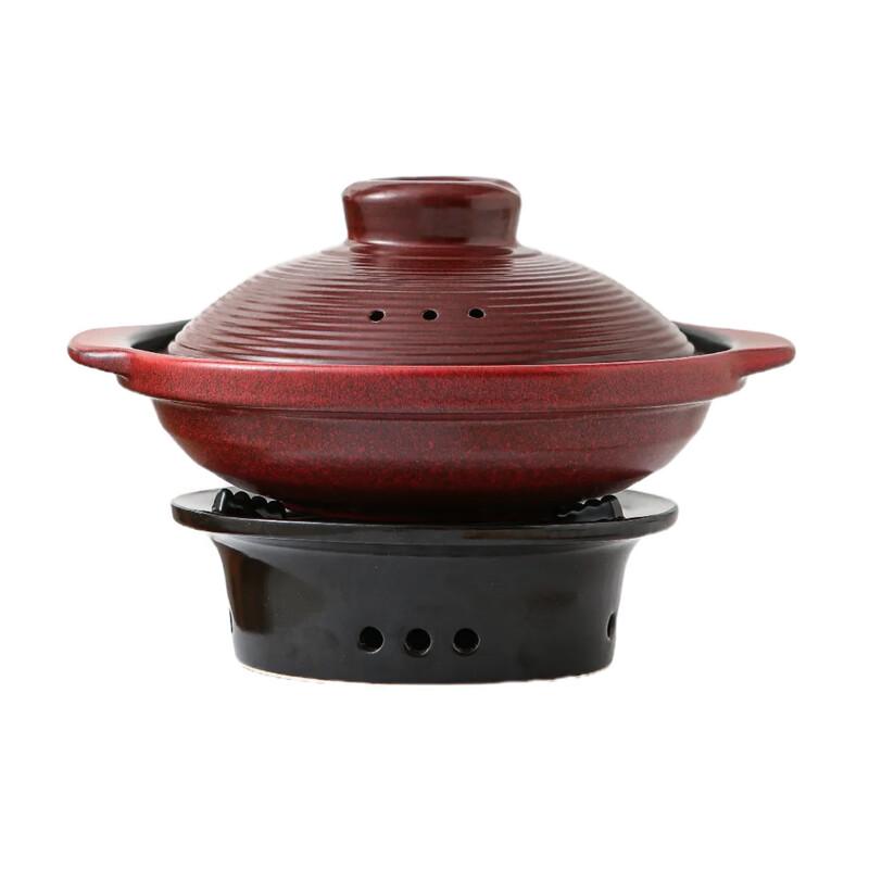 ZISIZ Ceramic Hot Pot with Alcohol Stove