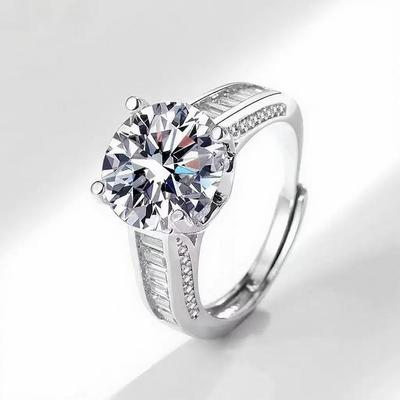 Douyins mestselgende ring med 5 karat høykarbon diamant - Europeisk og amerikansk-inspirert justerbar hel diamantdesign