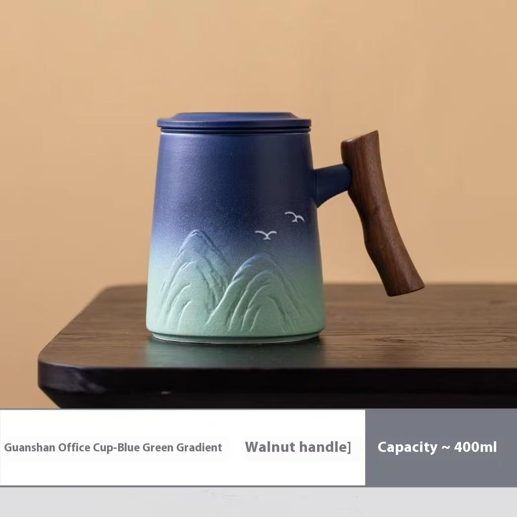 

Relief Gradual Change Ceramic Tea Separation Personal Office Tea Cup Mug Teacup Office Cup 301-400ml