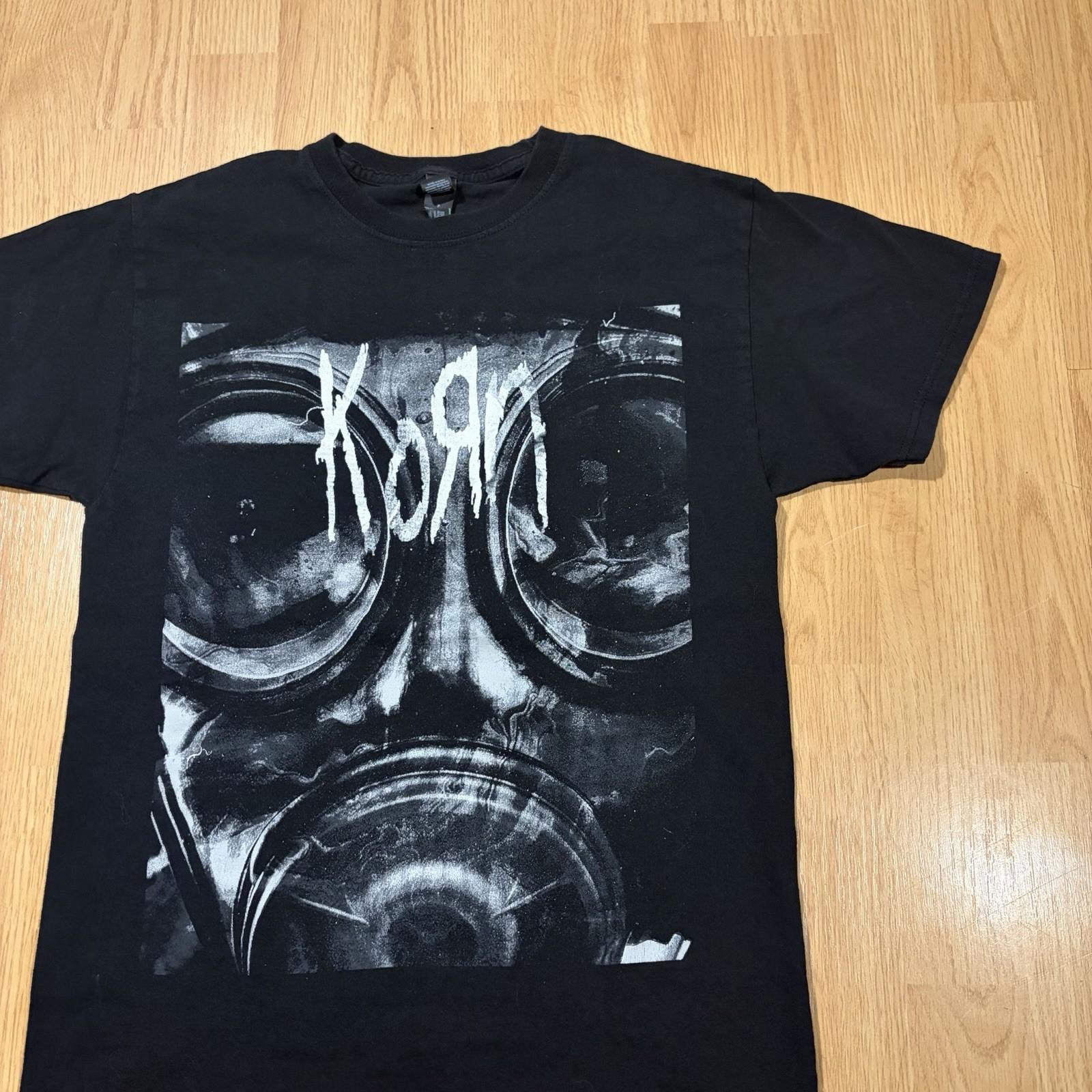 Korn Black Band Tee Shirt Masked Man Graphic Black Size Small Grunge Y2k Unisex T-Shirt S