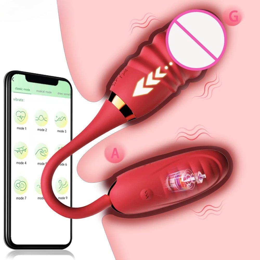 G Spot Vibrator for Women Wireless Bluetooth APP Telescopic Dildo Clitoris Stimulator Vagina Massager Love Egg Panties Sex Toys