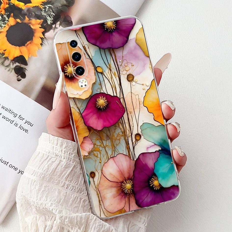 For Huawei P30 Case P30 Pro Cover ELE-L29 ELE-L04 VOG-L29 VOG-L09 Fashion Flower Soft Silicone Bumper For HuaweiP30 P30Pro Coque