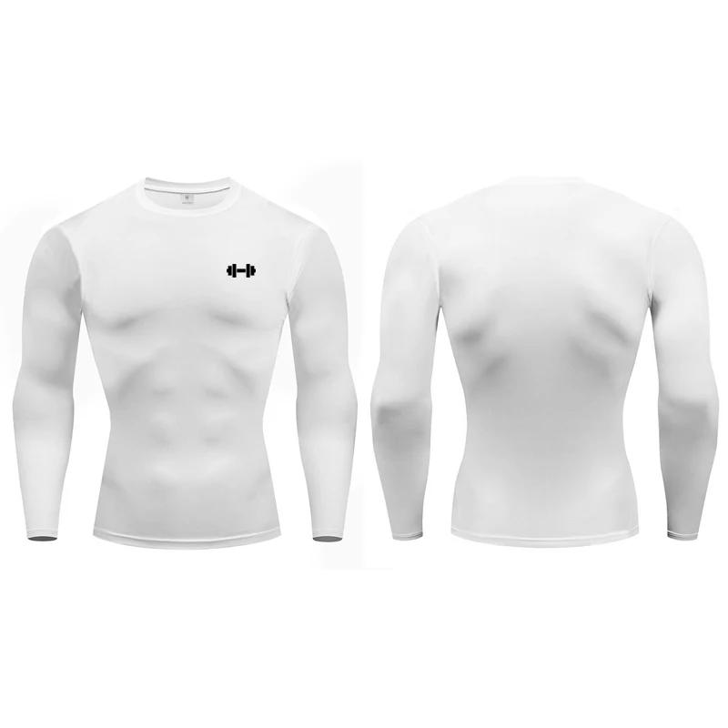 

Muscleguys Mens Long Sleeve Running T-Shirts Autunm Anti-Wrinkle Crewneck Gym Workout Dumbbel Muscle Slim Fitted Lightweight T Shirts XXL белый