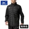 Mizuno Techfill Breath Thermo Training Black Jacket, Water-Repellent, Moisture-Wicking, Heat-Retaining, Washable, Windproof, 32MEB535,
