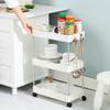 Scaffale da cucina a 3/4 strati Scaffale da bagno mobile in plastica con ruote Organizzatore salvaspazio