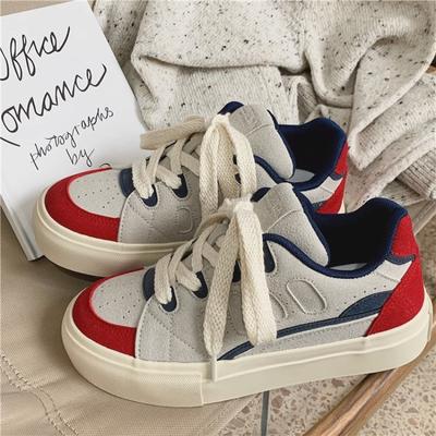 Sneakers Dames Tennis 2024 Nieuwe Lente Skateboard Platte Gevulkaniseerde Schoenen Blauw Casual Sneakers Dames Veters Outdoor Sportschoenen