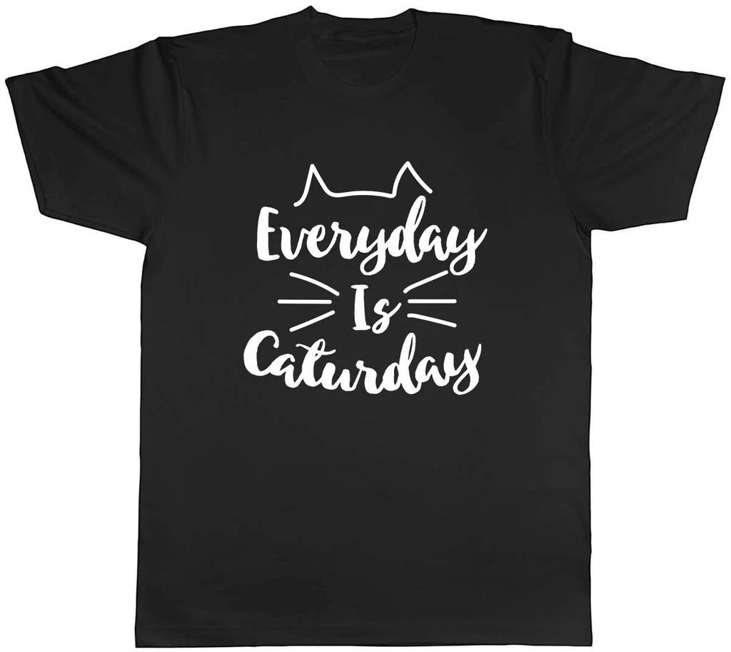 Everyday Is Caturday Cat Ears And Whiskers Mens Unisex T-Shirt Tee