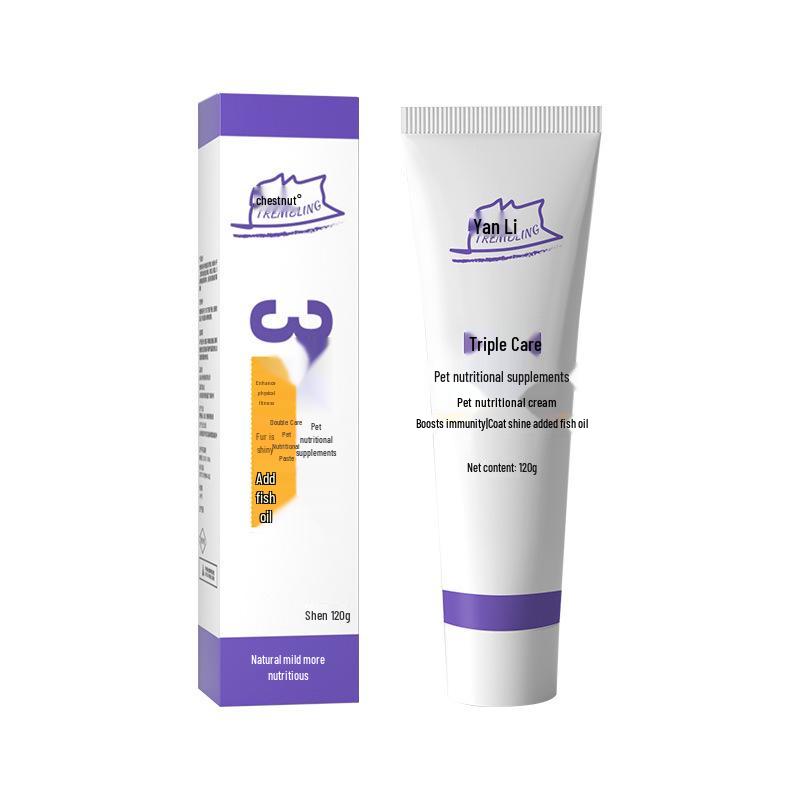 Hairball & Nutrient Paste for Cats and Dogs with Fish Oil & Cat Grass Tablets for Coat Health