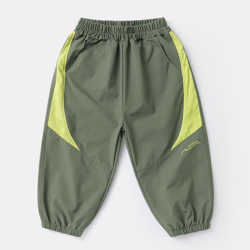Boys  Mountain-Style Patchwork Quick-Dry Long Pants Spring Children s Clothing Toddler Spring Outfit Boys  Casual Long Pants Spring Style Army Green 90