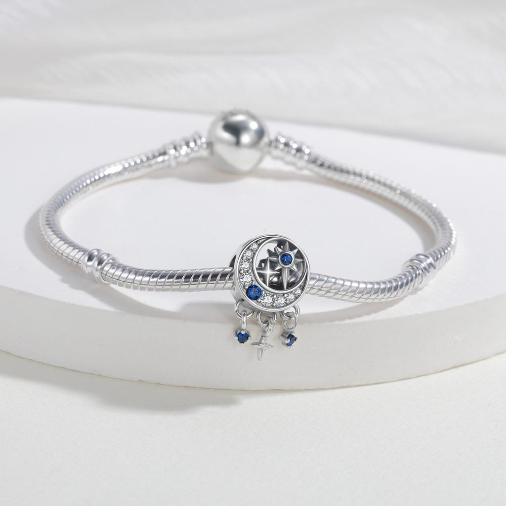 Copper Charm Stars Sun And Moon Pendant Diy For Classic Bracelet Women Fashion Jewelry Holiday Gifts