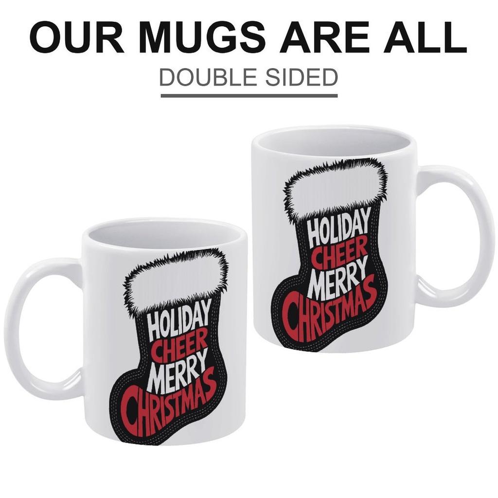 11oz White Glossy Mug with Printed Area on Both Sides and Smooth Grip, Perfect for Everyday Coffee Rituals at Home or Workplace