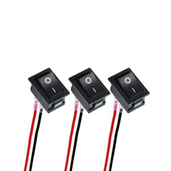 Round/ Square Head Rocker Switch ON/Off SPST 2Pin Toggle Switch with Wires DC12V-24V Electrical Switch for Automotive Boat RVs