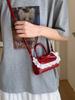Exquisite Lace Splicing Messenger Bag for Women Korean Style Sweet Bow Knot Magnetic Buckle Handbags Spring Cute Lipstick Bags