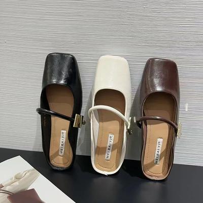 Designer 2025 Spring Square Toe Women Mules Slippers Fashion Shallow Slip On Shoes Ladies Casual Outdoor Flats Sandalias