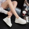 Thick-soled muffin heightening versatile sports little white shoes children with skirts 2025 spring, autumn and summer new popular board shoes