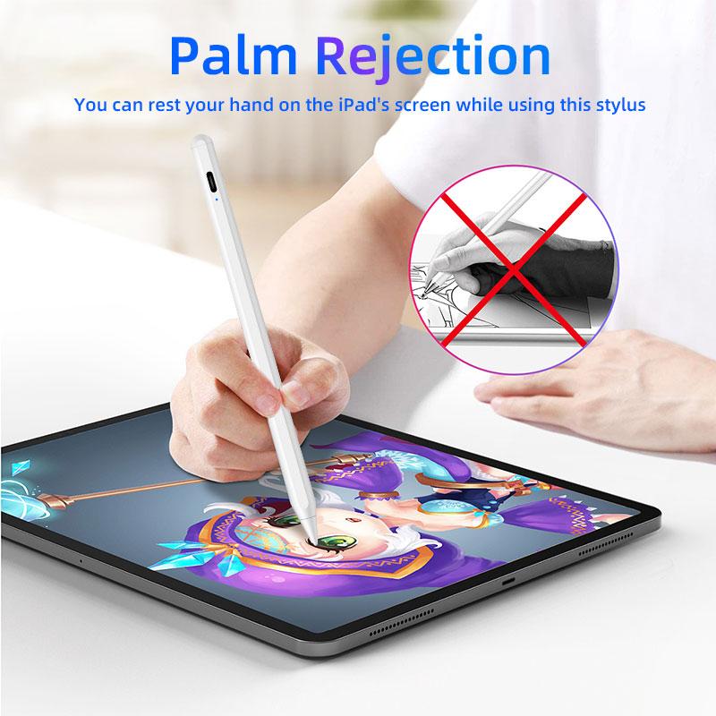 Stylet Actif Magnétique avec Rejet de la Paume Écran Tactile Stylet Capacitif 2ème Génération pour Apple Ipad Pro 11 Air 5 Mini 7