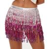 Bohemian Sequin Hip Scarf: Four-layer Tassel Waist Chain Belly Dance Costume for Women. Perfect for Halloween Performances.