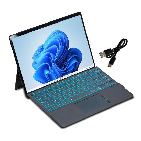 Wireless Bluetooth-compatible Keyboard Case Colorful Backlit with Protective Design Detachable Latency Free Tablet