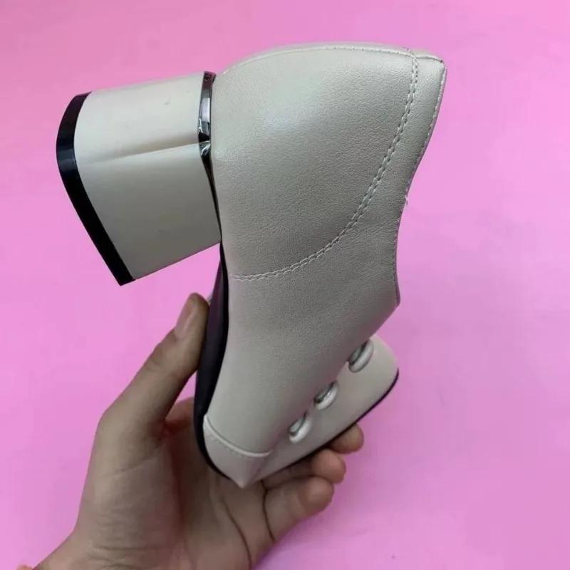 fashion 2024 Summer Chunky Chelsea High Boots Women New Winter High Heels Shoes Women Fashion Sexy Warm Ankle Boots Designer Pumps Shoes