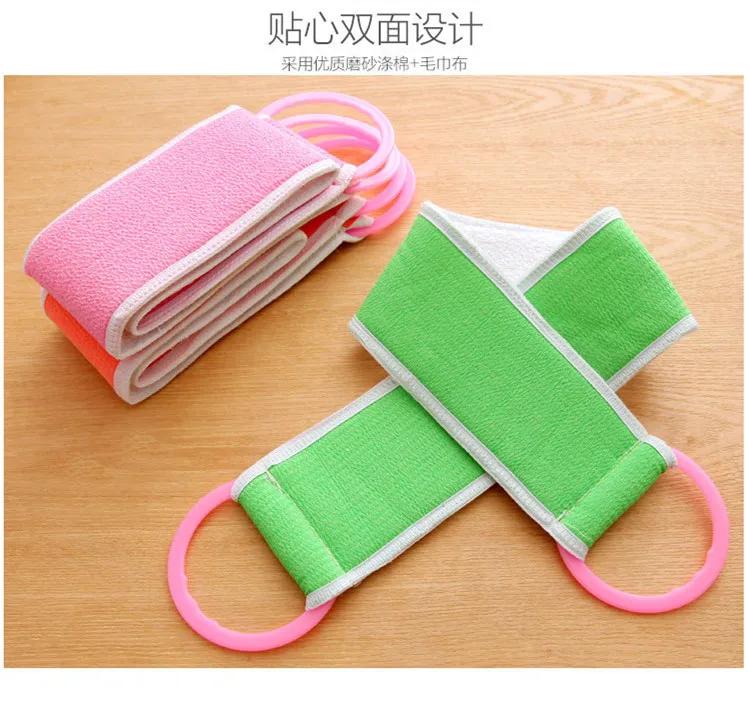 1 Pack Silicone Back Cleaner Soft Loofah Bath Towel with Body Exfoliation Massage Shower Body Cleansing Bath Sponge