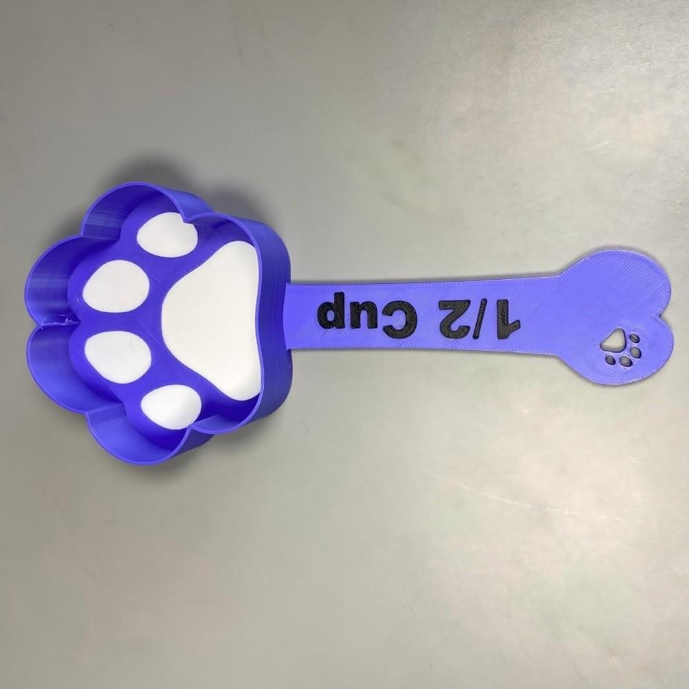 Creative 3D Printed Pet Feeding Spoon Non-Slip Food Grade Paw Shaped Pet Food Scoop Portable Plastic Cat Feeding Scoop Travel