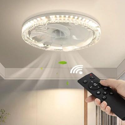 LED Ceiling Fan Light Modern Remote Control Lighting For Living  Room Restaurant Bedroom Study Hotel Indoor Home Decoration Lamp