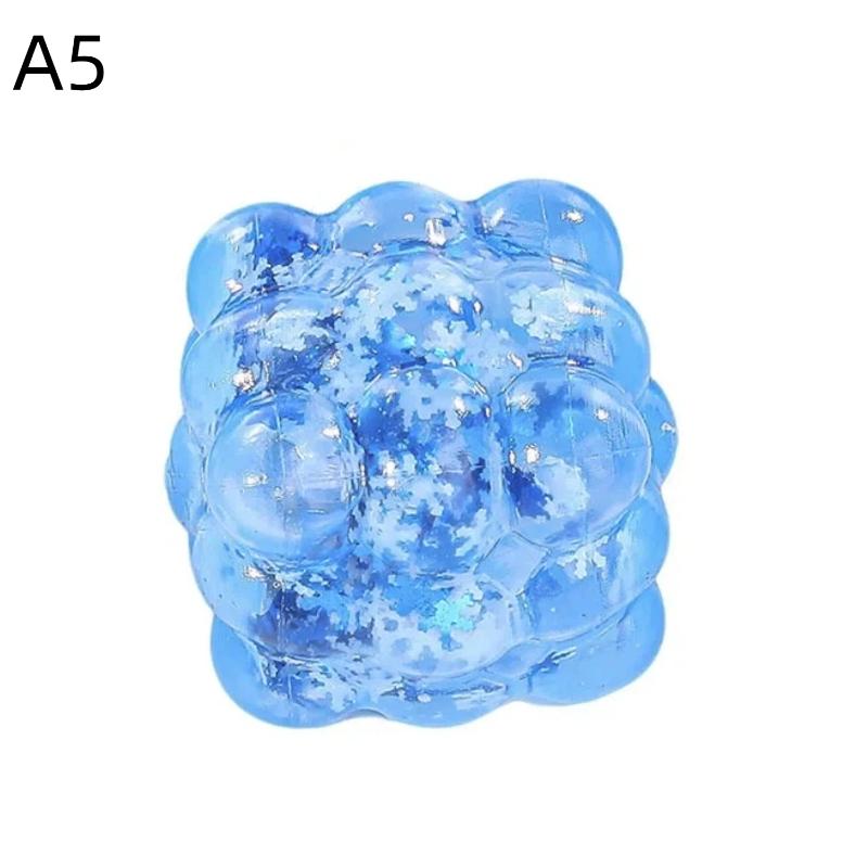 Maltose Pressure Relief Squeeze Toy 1Pcs Shining Cube Colored Soft Ball Suitable For All Age Group Daily Relax