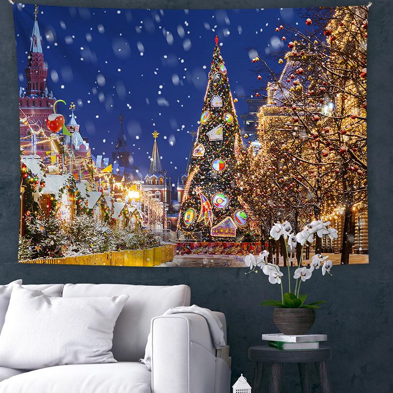 Amazon Christmas Printed Tapestry Christmas Tree Backdrop Holiday Party Tapestry Cloth